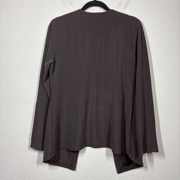Also Known As Medium One Button Cardigan Brown Nylon Blend V Neck Long Sleeves - Picture 2 of 9